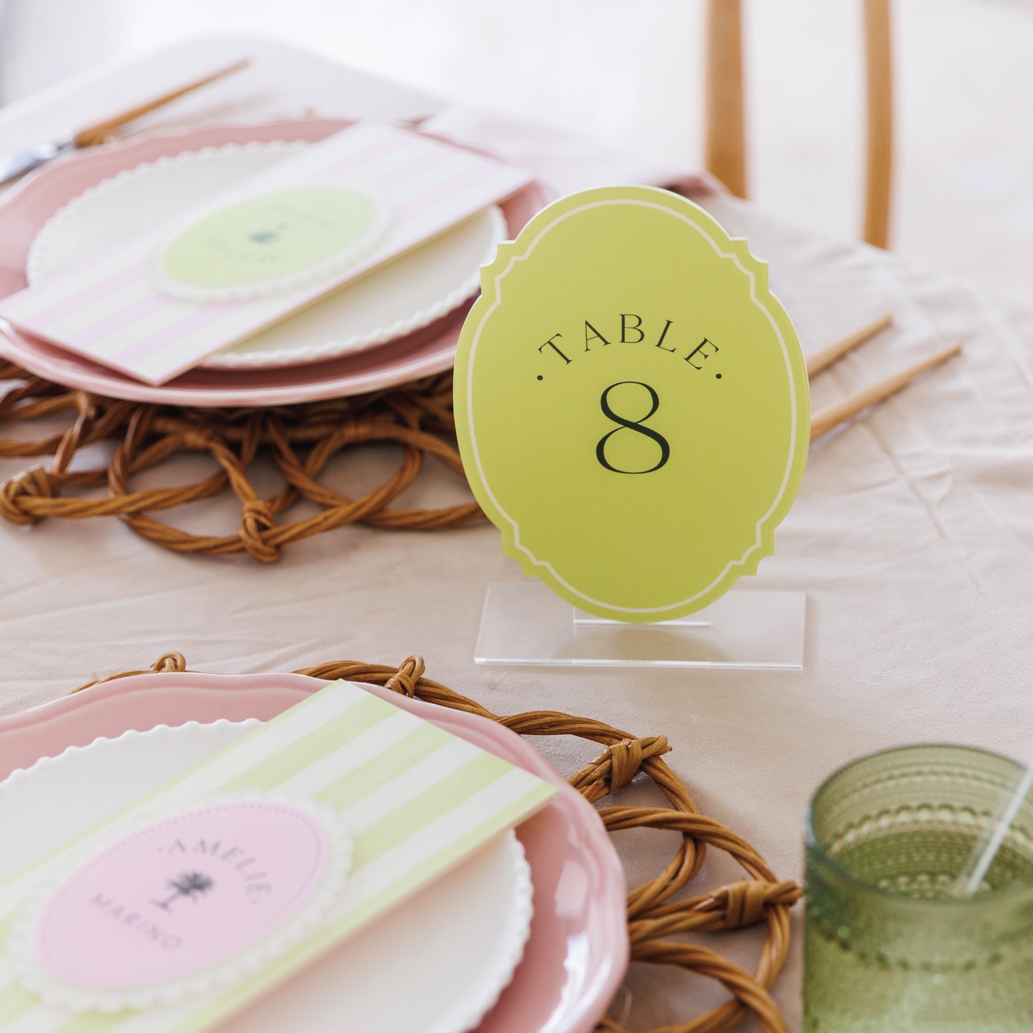 Amelie Collection - Fancy Oval Table Number