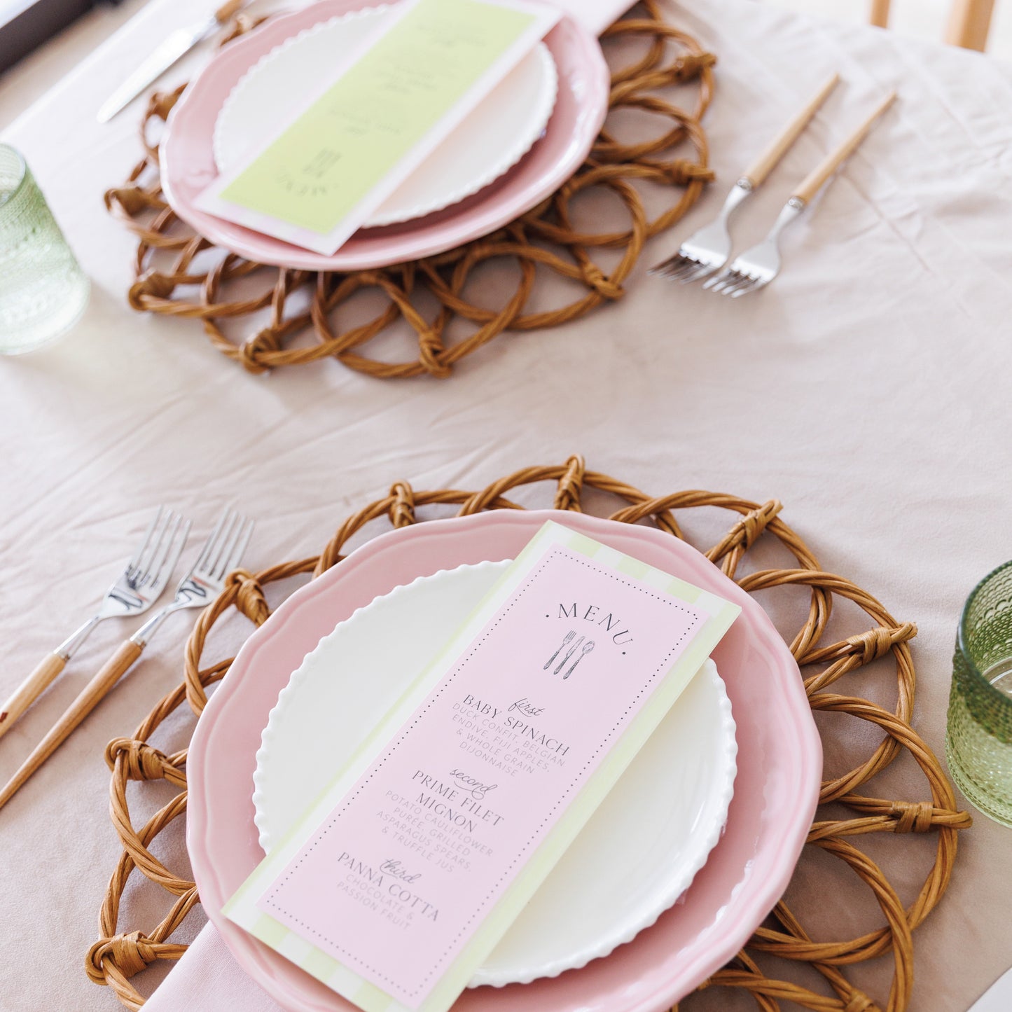 Amelie Collection - Double Sided Acrylic Menu