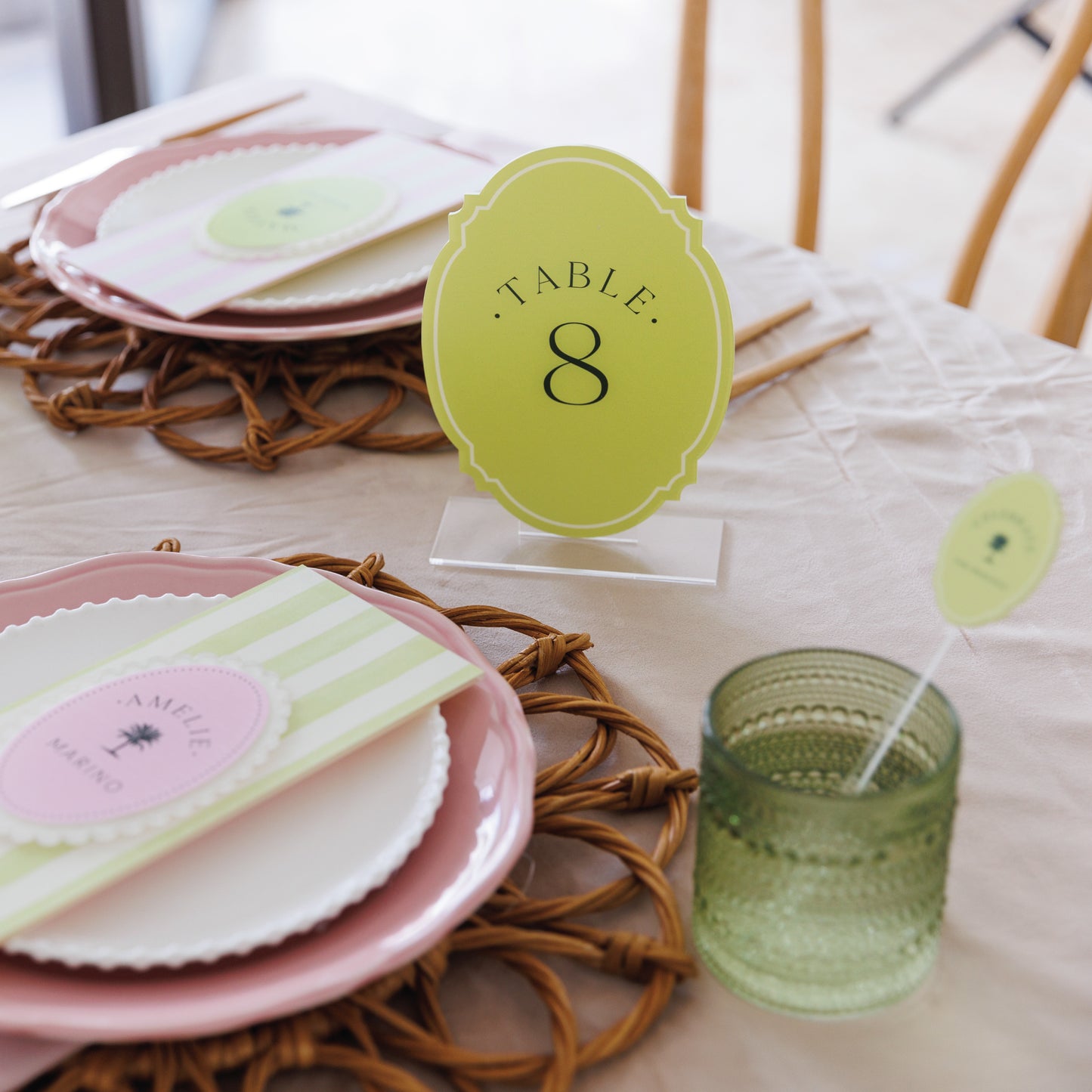 Amelie Collection - Fancy Oval Table Number