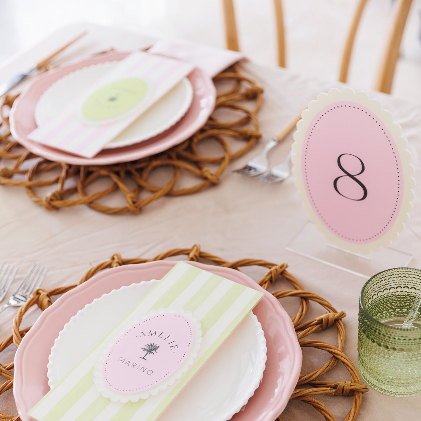 Amelie Collection - Scalloped Oval Table Number