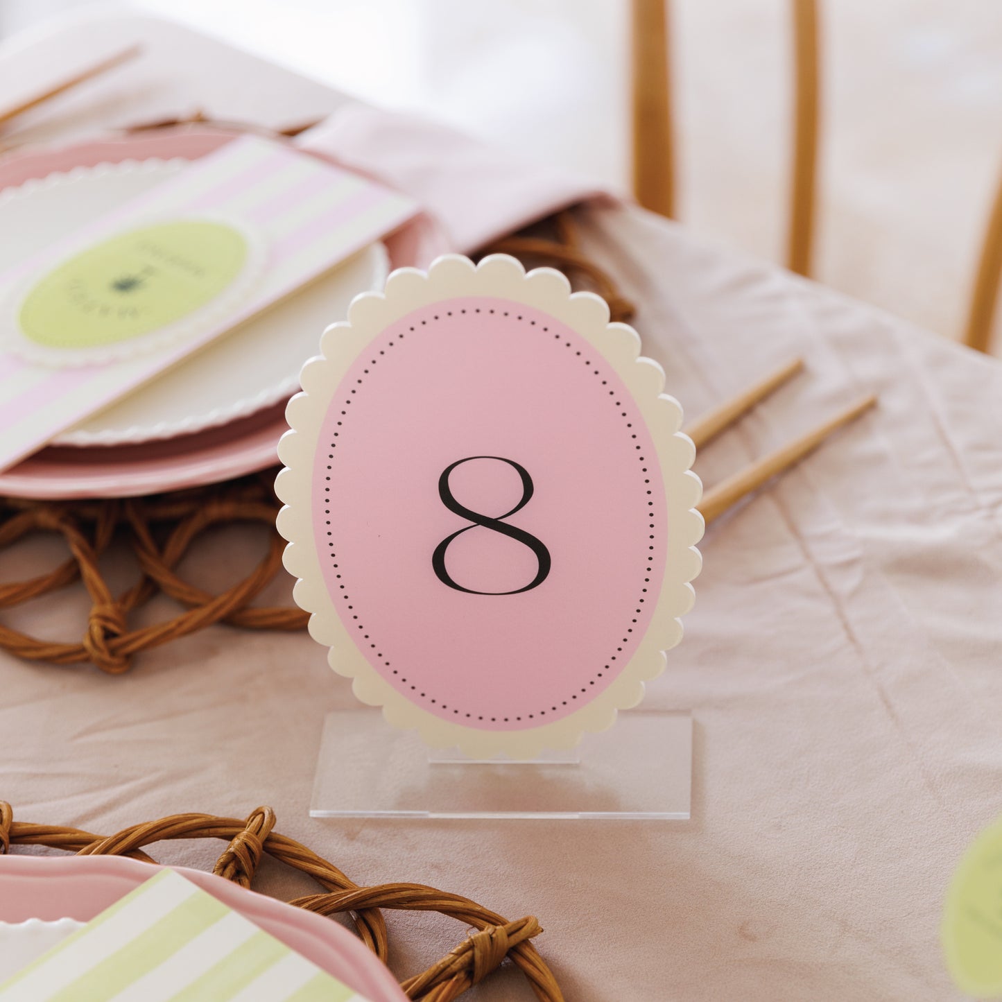 Amelie Collection - Scalloped Oval Table Number