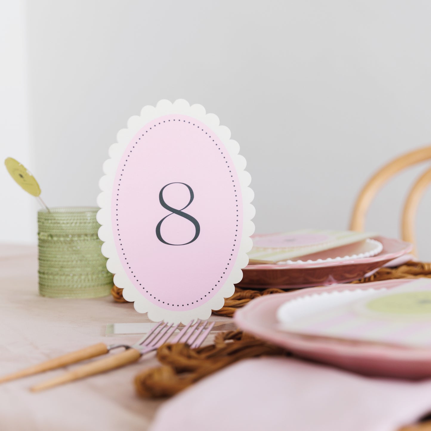 Amelie Collection - Scalloped Oval Table Number