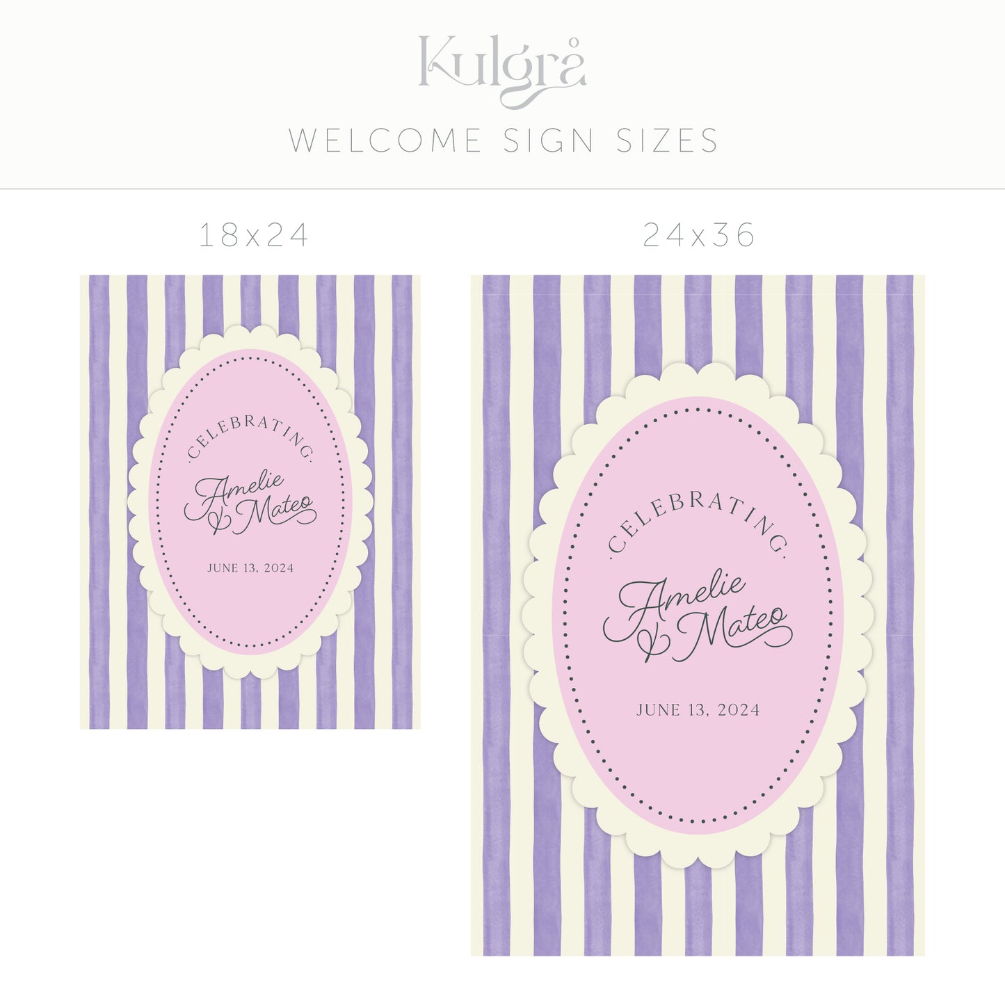 Amelie Collection - Striped Welcome Sign