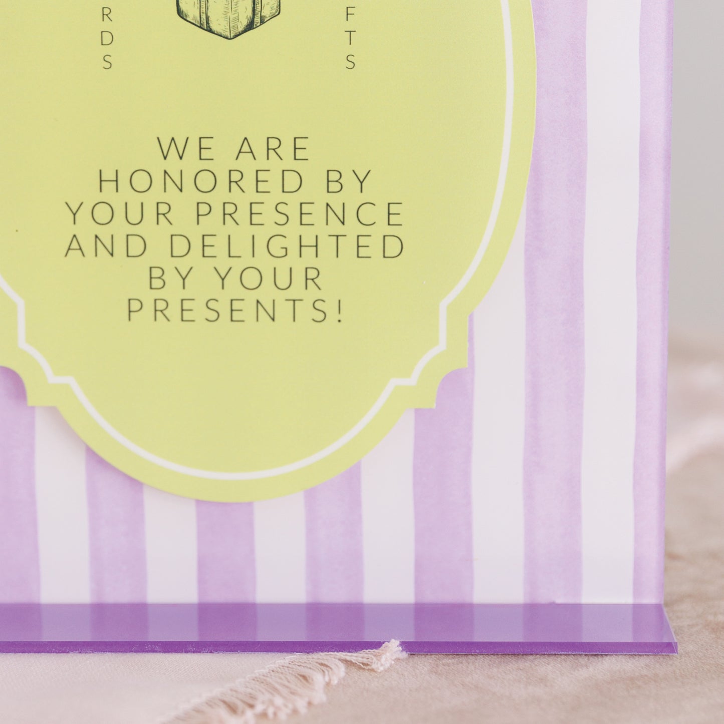 Amelie Collection - Striped Cards and Gifts Sign